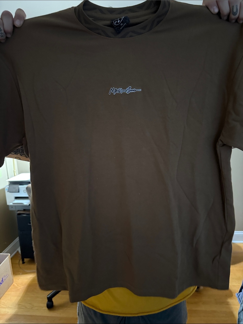 Maui and Sons Olive/Brown Minimal Logo Tee